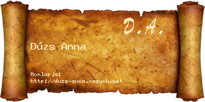 Dúzs Anna névjegykártya